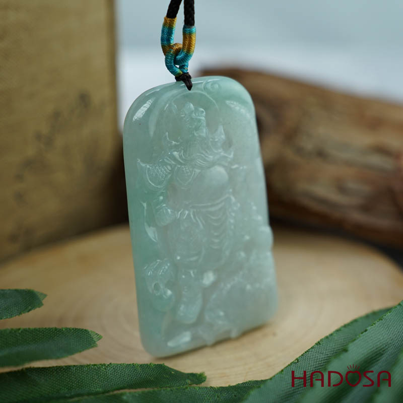 Mặt dây chuyền Cẩm Thạch A Quan Vân Trường 66*38*6mm