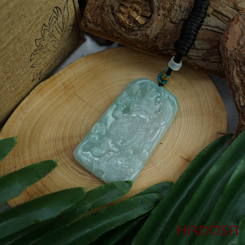 Mặt dây chuyền Cẩm Thạch A Quan Vân Trường 66*38*6mm