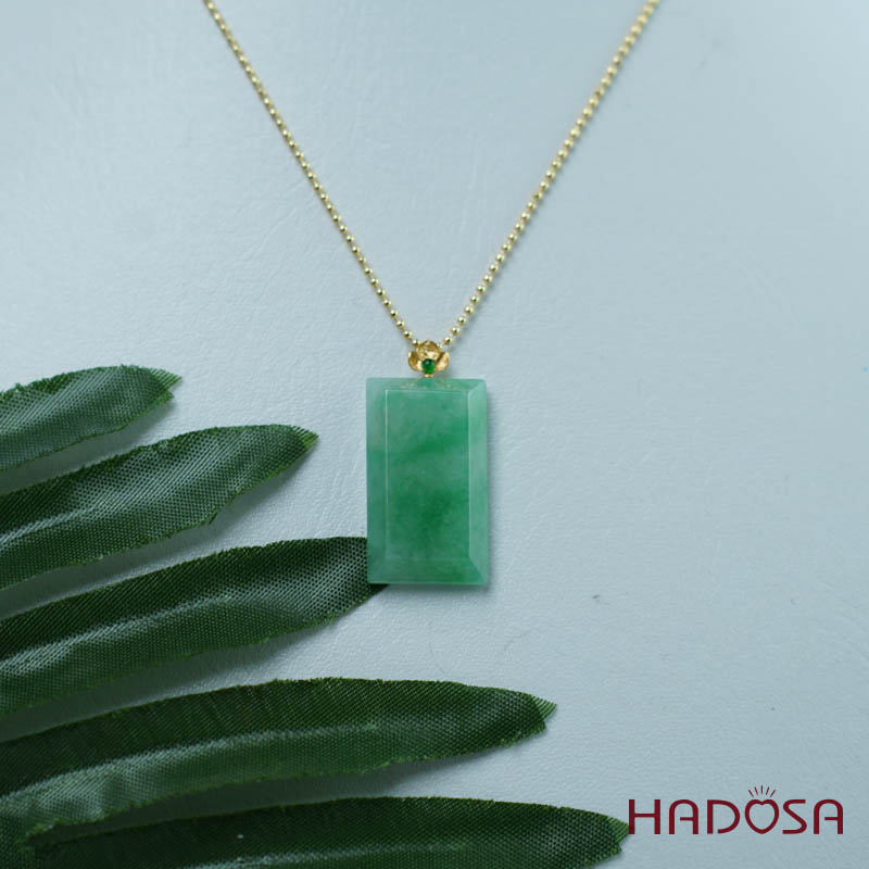 Mặt ngọc cẩm thạch Vô Sự Bài Nếp Lý 26x15x6mm