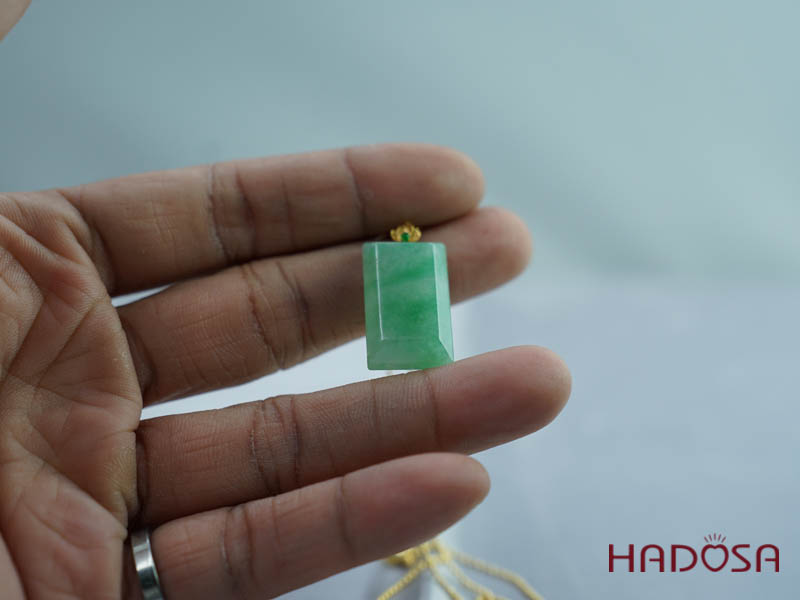 Mặt ngọc cẩm thạch Vô Sự Bài Nếp Lý 26x15x6mm