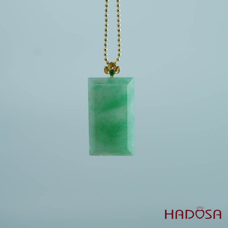 Mặt ngọc cẩm thạch Vô Sự Bài Nếp Lý 26x15x6mm