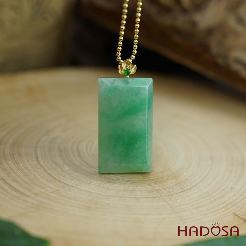 Mặt ngọc cẩm thạch Vô Sự Bài Nếp Lý 26x15x6mm