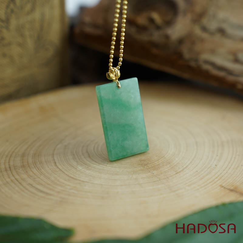 Mặt ngọc cẩm thạch Vô Sự Bài Nếp Lý 26x15x6mm