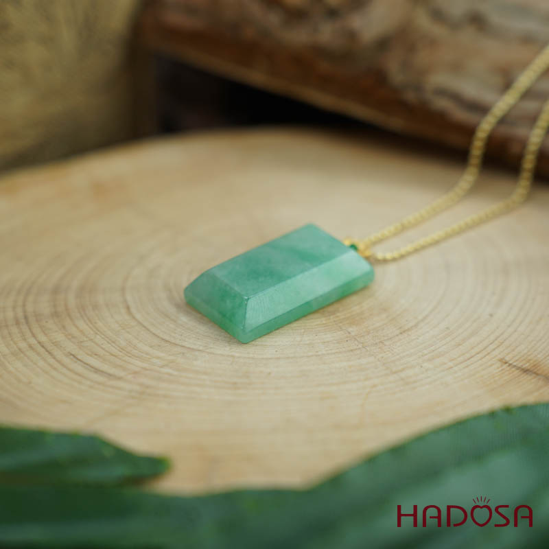 Mặt ngọc cẩm thạch Vô Sự Bài Nếp Lý 26x15x6mm