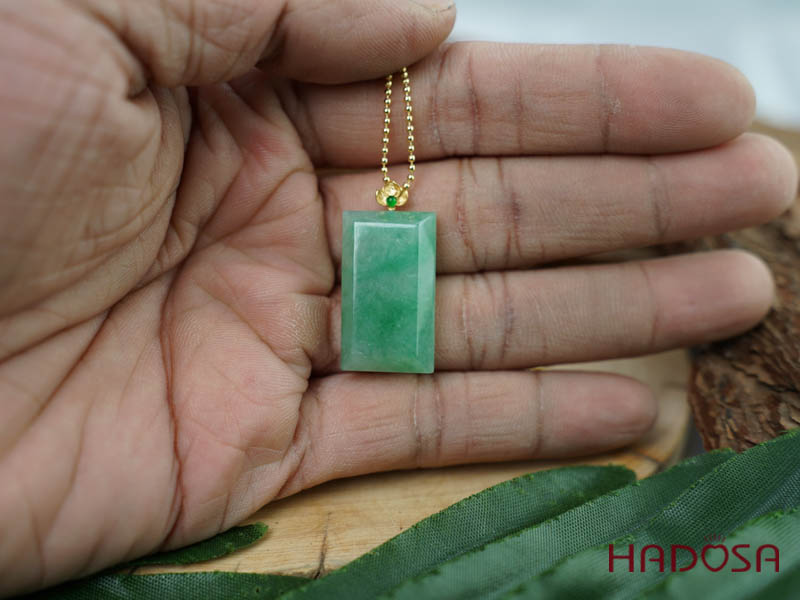 Mặt ngọc cẩm thạch Vô Sự Bài Nếp Lý 26x15x6mm