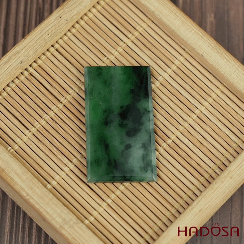 Mặt Cẩm Thạch Vô Sự Bài sơn thuỷ chữ nhật 35x20x4mm