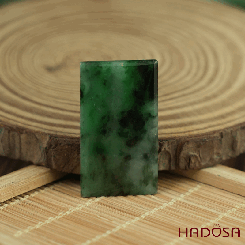 Mặt Cẩm Thạch Vô Sự Bài sơn thuỷ chữ nhật 35x20x4mm