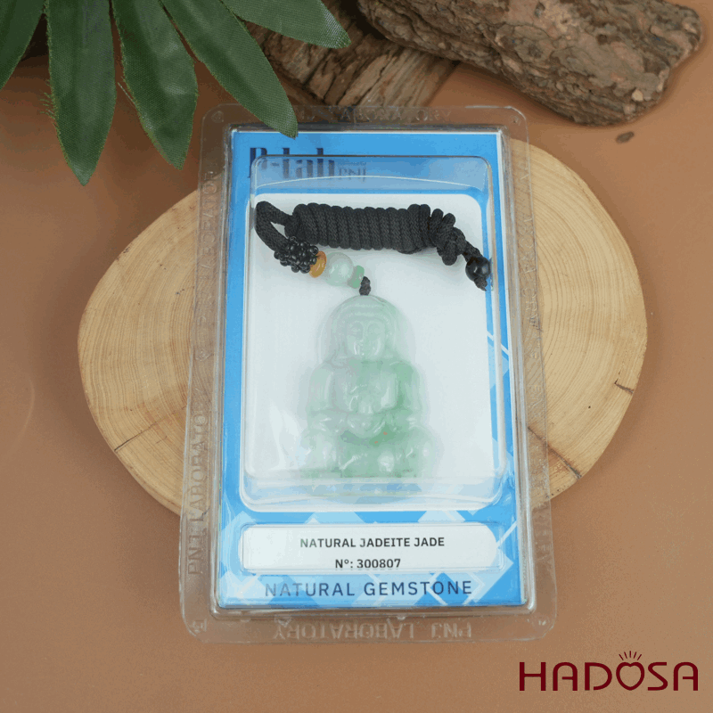 Phật Quan Âm Ngọc Cẩm Thạch A Nếp Chủng 53x33mm