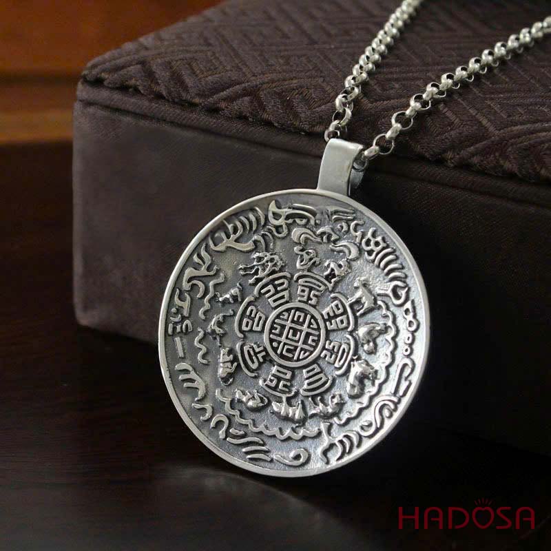 Mặt Dây Chuyền Cửu Cung Bát Quái 12 Con Giáp