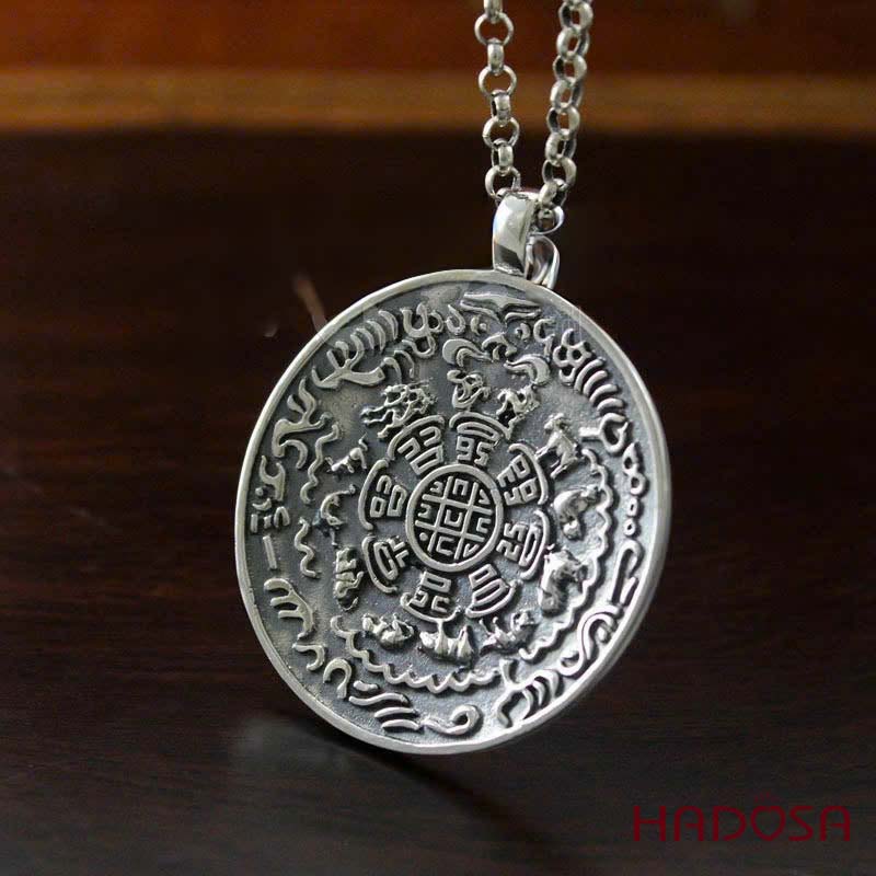 Mặt Dây Chuyền Cửu Cung Bát Quái 12 Con Giáp