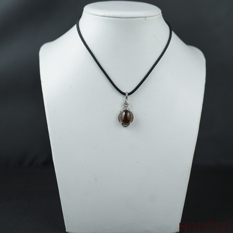 Mặt dây chuyền đá Garnet oval 10x13mm
