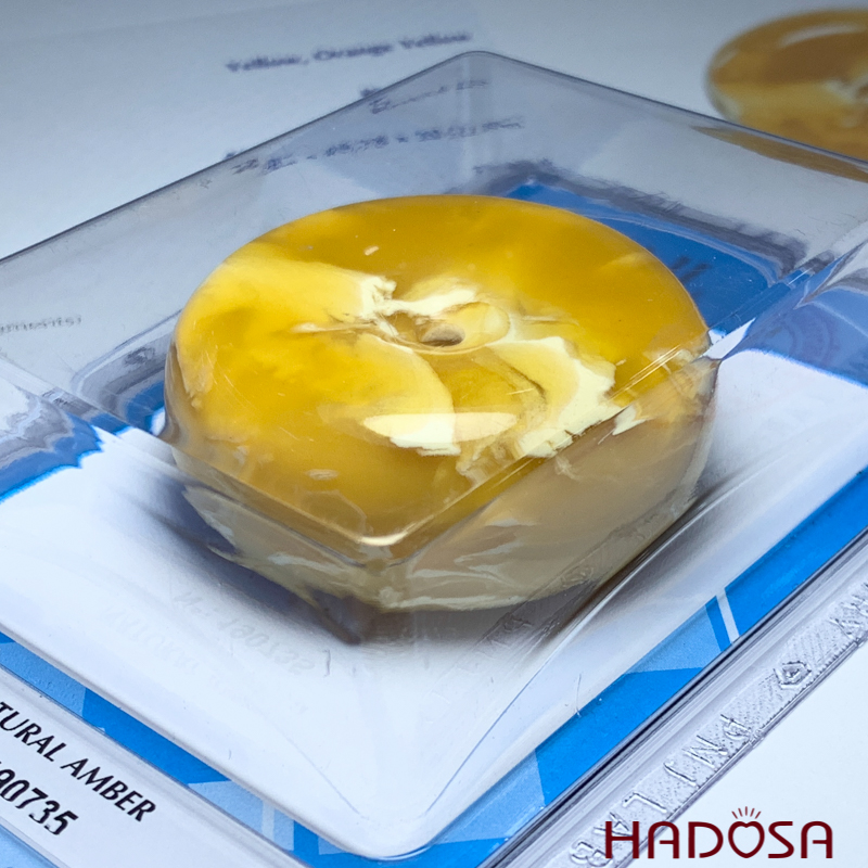 Mặt đồng điếu Hổ Phách Mật Lạp 50x20mm