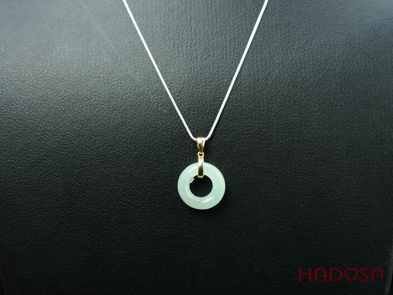 Mặt dây chuyền đồng điếu Ngọc Cẩm Thạch 13mm