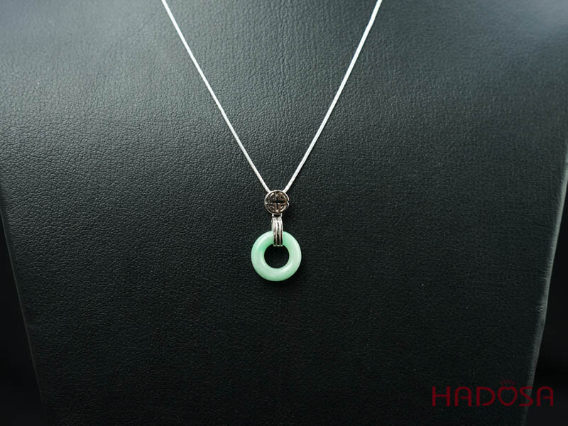 Mặt dây chuyền đồng điếu Ngọc Cẩm Thạch 13mm