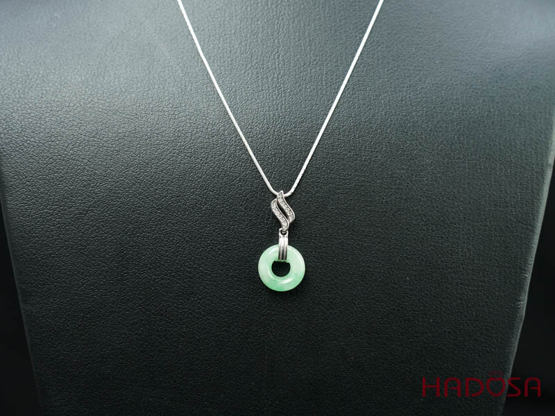 Mặt dây chuyền đồng điếu Ngọc Cẩm Thạch 13mm