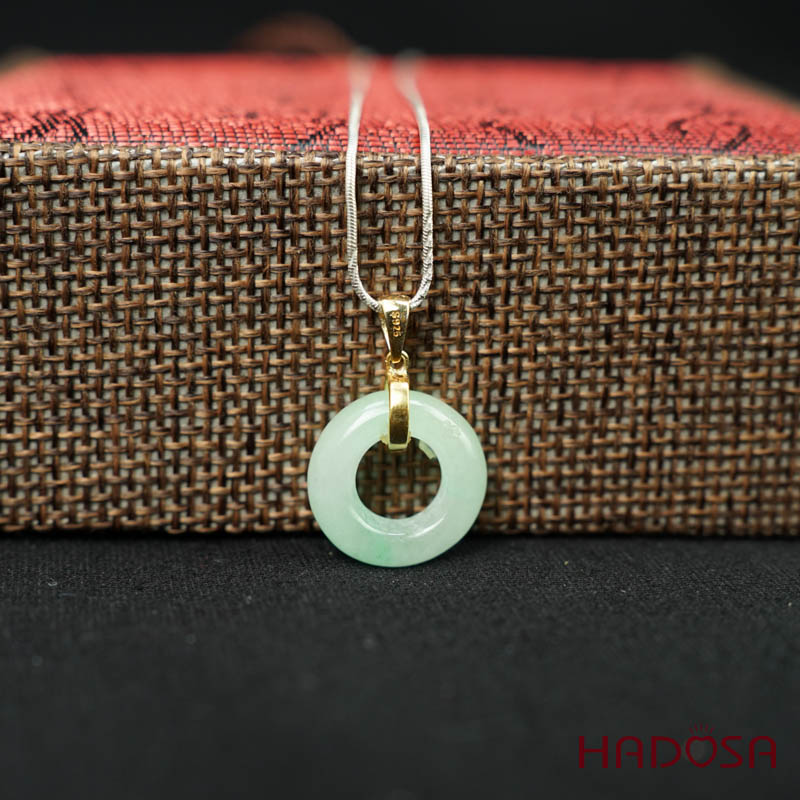 Mặt dây chuyền đồng điếu Ngọc Cẩm Thạch 13mm