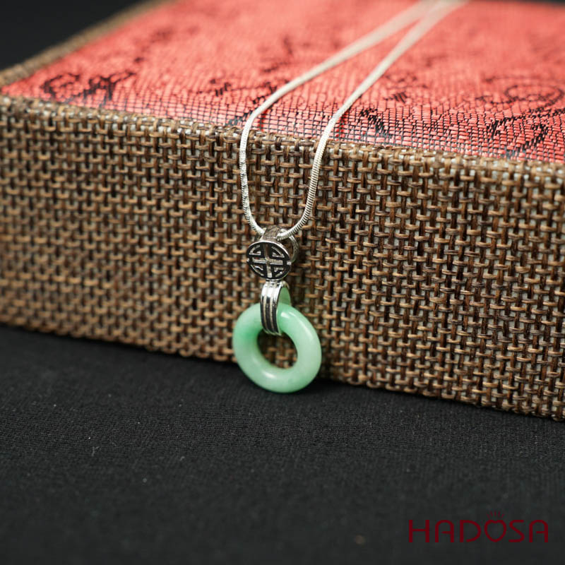 Mặt dây chuyền đồng điếu Ngọc Cẩm Thạch 13mm