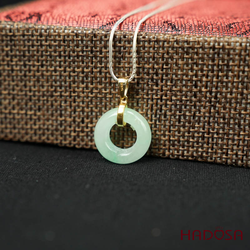 Mặt dây chuyền đồng điếu Ngọc Cẩm Thạch 13mm