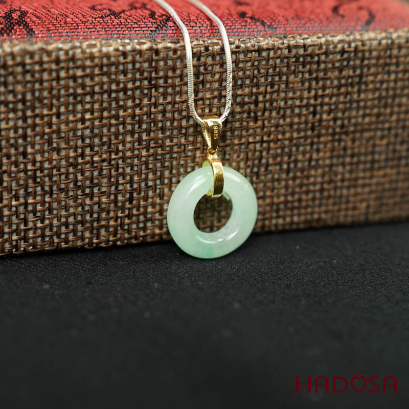 Mặt dây chuyền đồng điếu Ngọc Cẩm Thạch 13mm