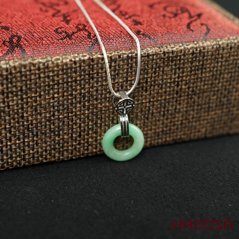 Mặt dây chuyền đồng điếu Ngọc Cẩm Thạch 13mm