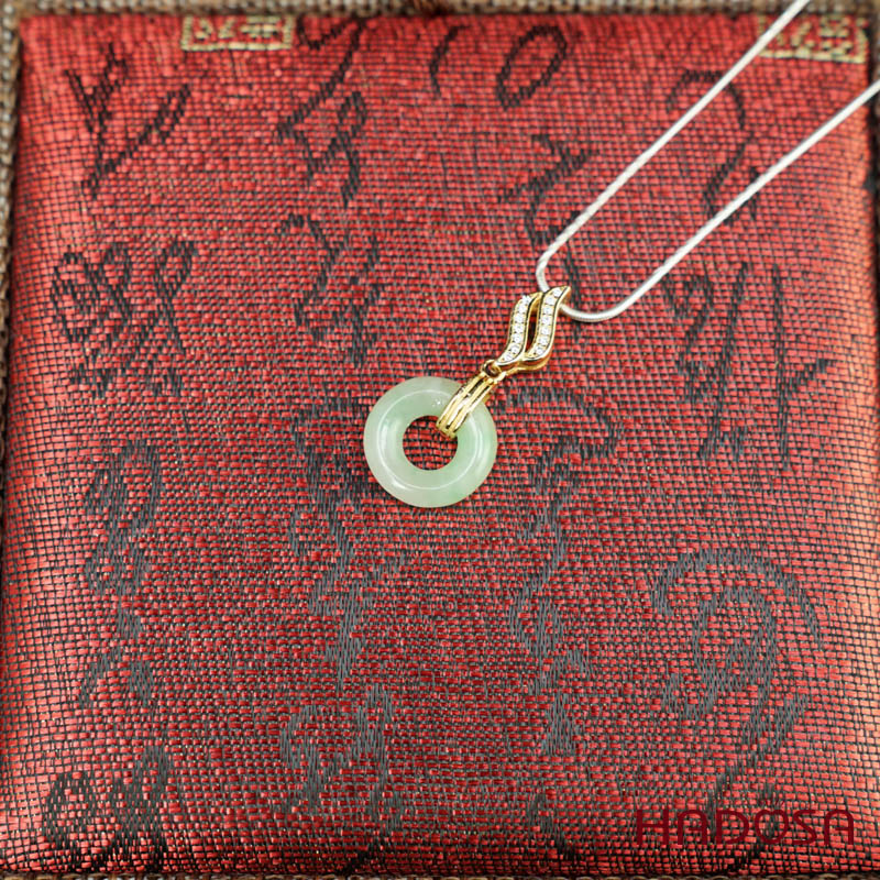 Mặt dây chuyền đồng điếu Ngọc Cẩm Thạch 13mm