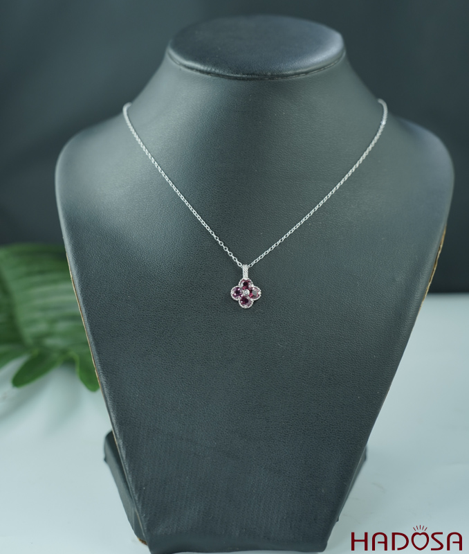 Mặt đá Garnet tím 4.0mm