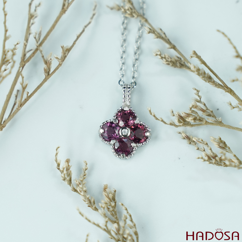 Mặt đá Garnet tím 4.0mm