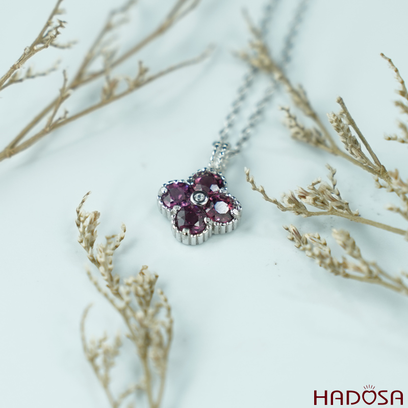 Mặt đá Garnet tím 4.0mm
