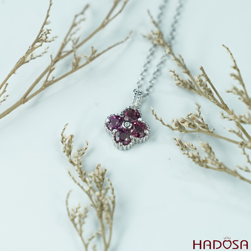 Mặt đá Garnet tím 4.0mm