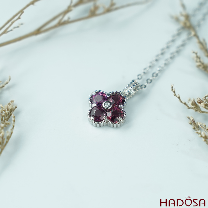 Mặt đá Garnet tím 4.0mm