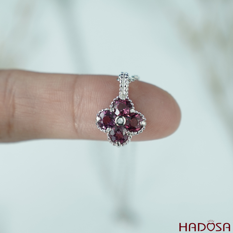 Mặt đá Garnet tím 4.0mm