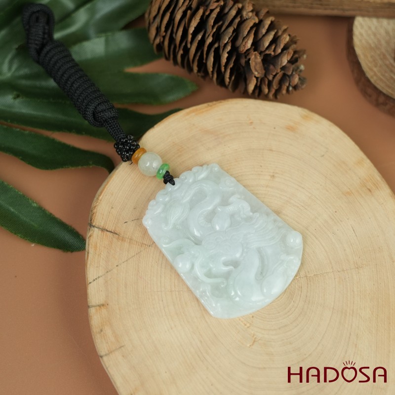 Mặt dây chuyền cẩm thạch A hình Rồng 50mm