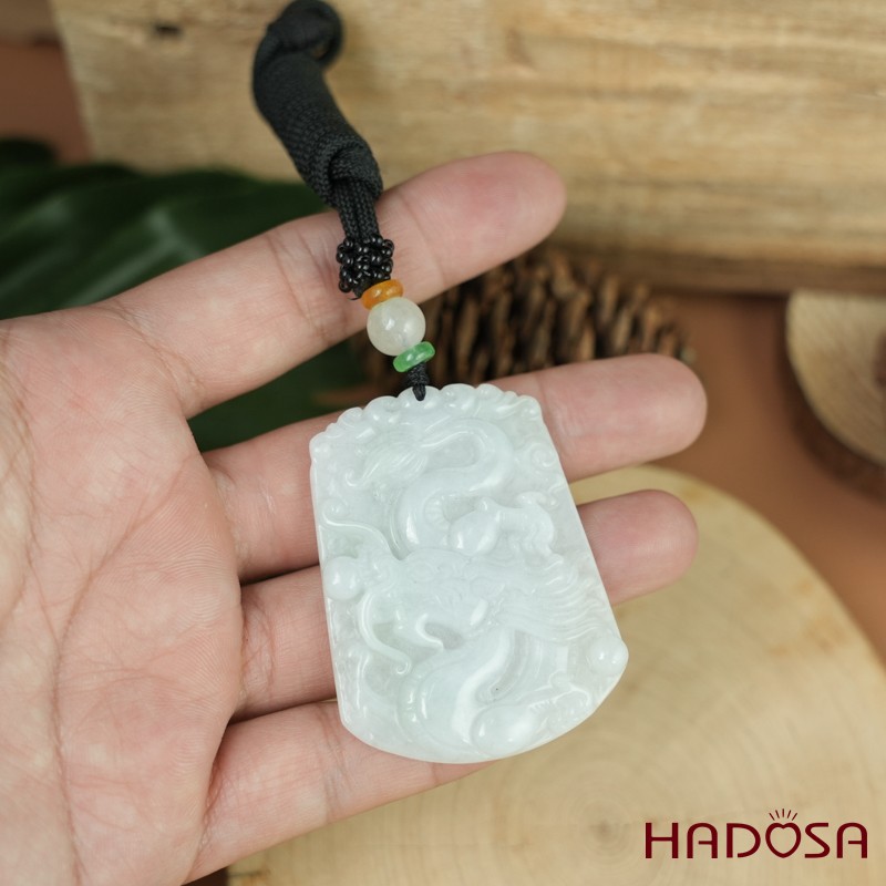 Mặt dây chuyền cẩm thạch A hình Rồng 50mm