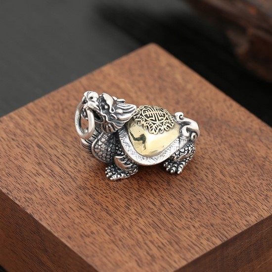 Mặt dây chuyền Long Quy bạc Thái