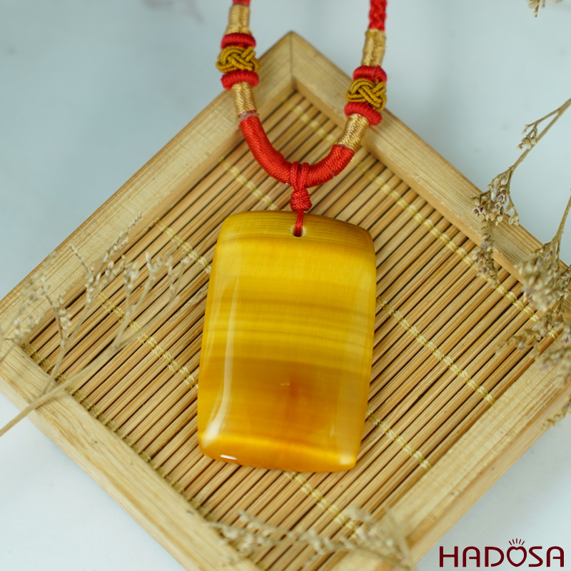 Mặt đá thạch anh mắt hổ vàng tâm 42x26mm chuẩn 6A