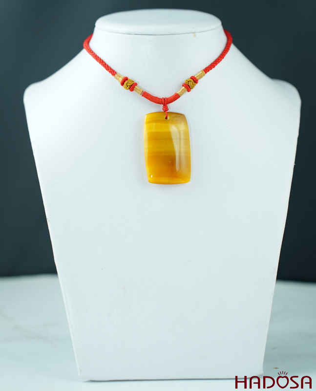 Mặt đá thạch anh mắt hổ vàng tâm 42x26mm chuẩn 6A