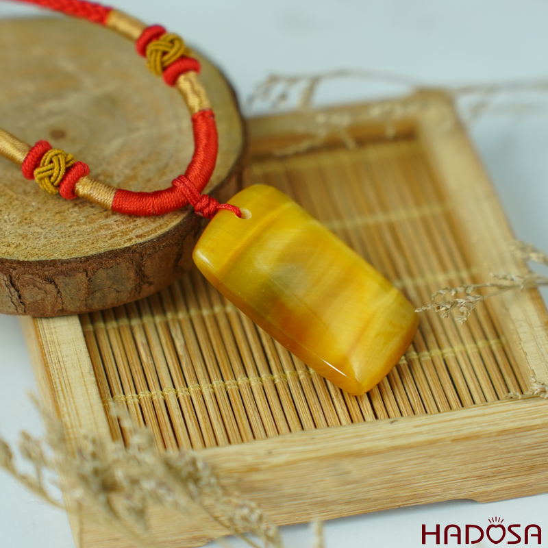 Mặt dây chuyền mắt hổ vàng tâm 34x21mm chuẩn 6A