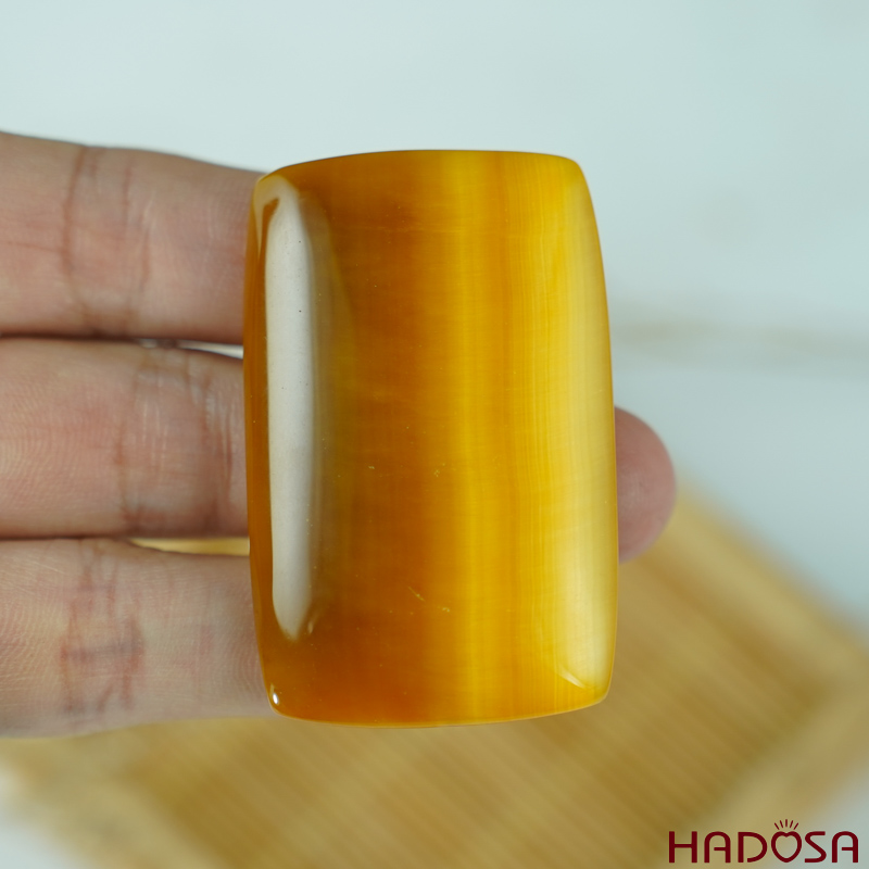 Mặt dây chuyền mắt hổ vàng 48x30mm chuẩn 6A