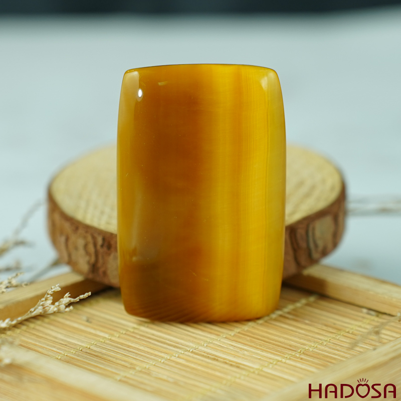 Mặt dây chuyền mắt hổ vàng 48x30mm chuẩn 6A