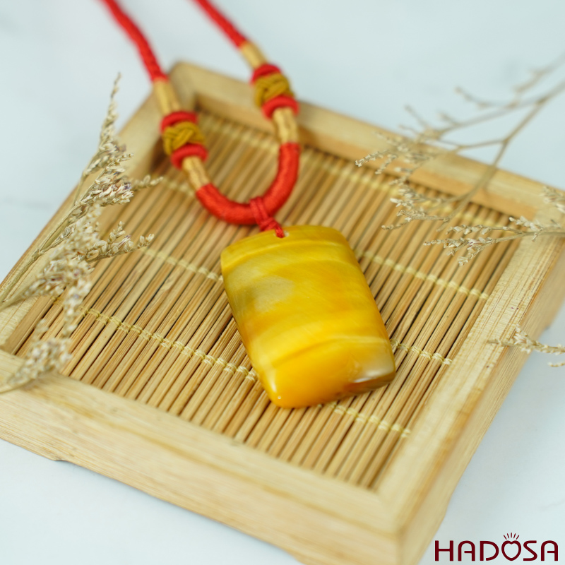 Mặt dây chuyền mắt hổ vàng tâm 34x21mm chuẩn 6A