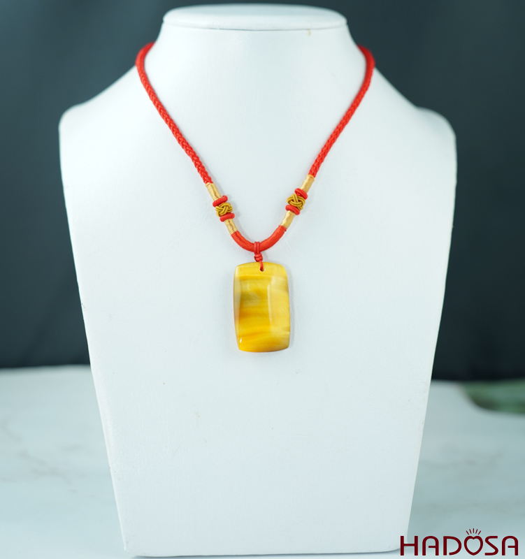 Mặt dây chuyền mắt hổ vàng tâm 34x21mm chuẩn 6A