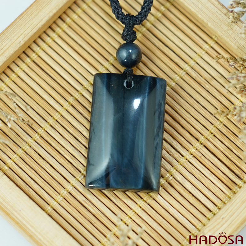 Mặt đá thạch anh mắt Hổ xanh đen 18x24mm  chuẩn 6A