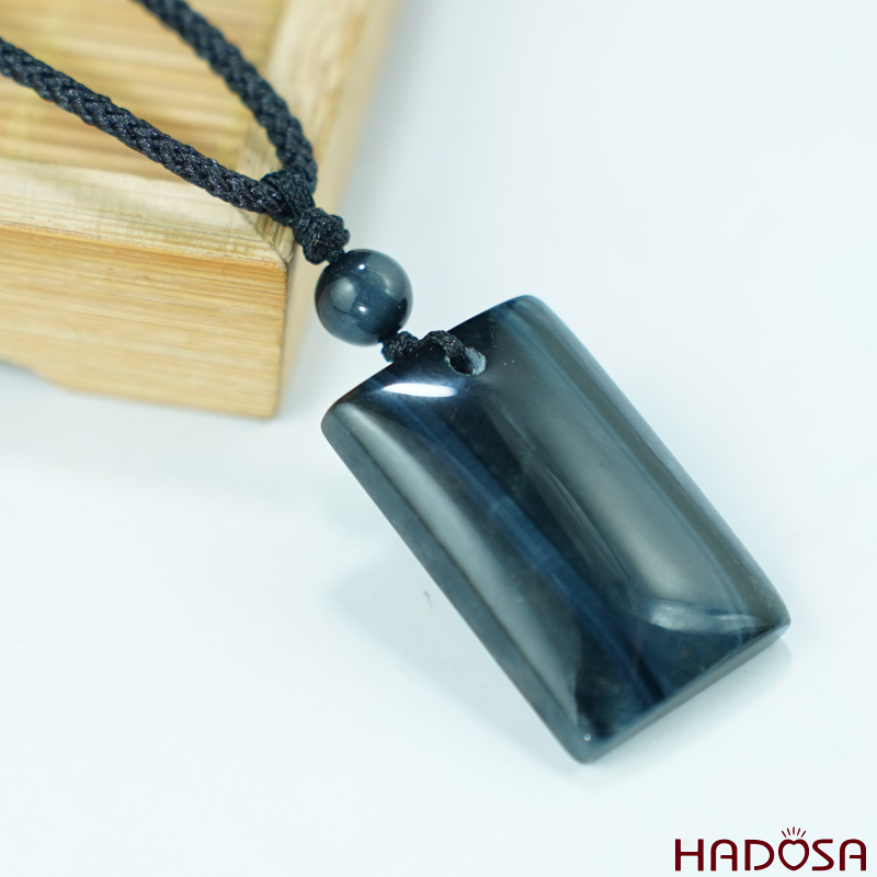 Mặt đá thạch anh mắt Hổ xanh đen 18x24mm  chuẩn 6A