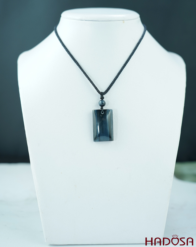 Mặt đá thạch anh mắt Hổ xanh đen 18x24mm  chuẩn 6A