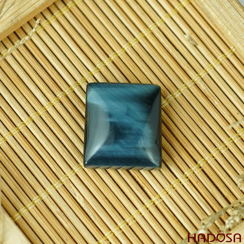 Mặt dây chuyền thạch anh mắt Hổ xanh đen 29x32mm chuẩn 6A