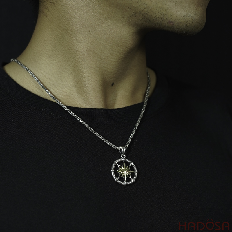 Mặt dây chuyền Mặt trời nam bạc Thái