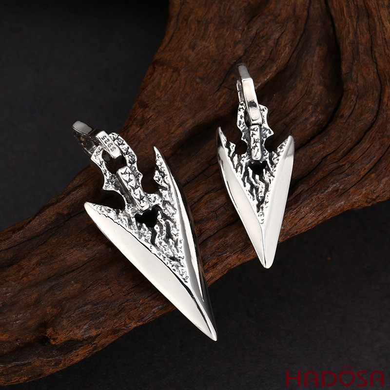 Mặt Dây Chuyền Nam Bạc Thái  Mũi Giáo Lửa Gothic