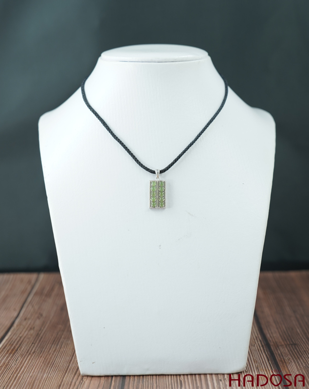 Mặt dây chuyền Ngọc bích 3mm bạc 925