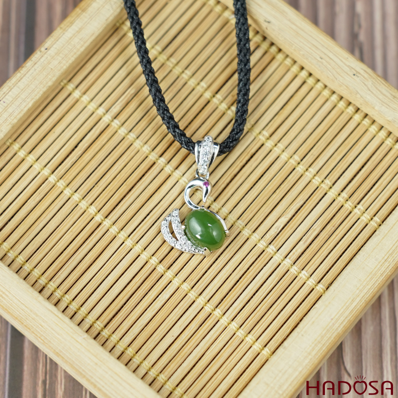 Mặt dây chuyền Ngọc bích 06*08mm bạc 925