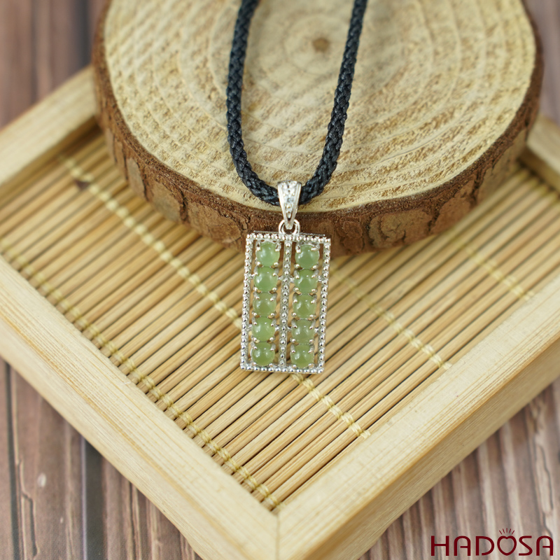 Mặt dây chuyền Ngọc bích 3mm bạc 925